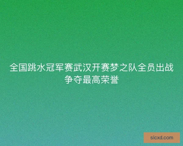 全国跳水冠军赛武汉开赛梦之队全员出战争夺最高荣誉