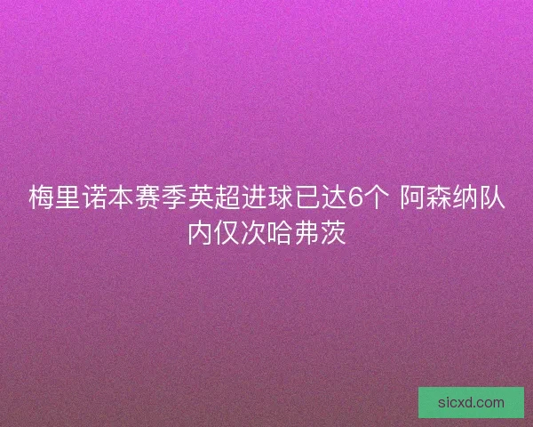 梅里诺本赛季英超进球已达6个 阿森纳队内仅次哈弗茨