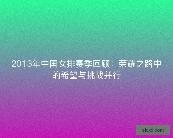 2013年中国女排赛季回顾：荣耀之路中的希望与挑战并行