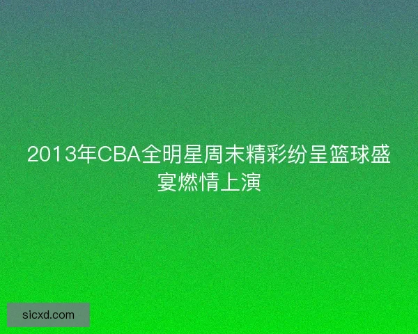 2013年CBA全明星周末精彩纷呈篮球盛宴燃情上演 2013年CBA全明星周末精彩纷呈篮球盛宴燃情上演