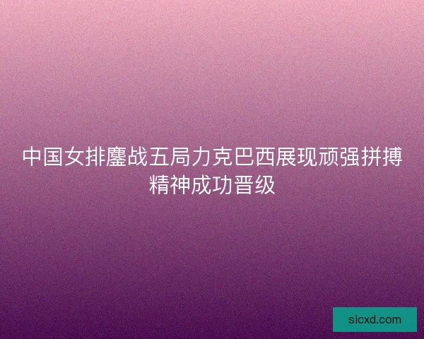 中国女排鏖战五局力克巴西展现顽强拼搏精神成功晋级
