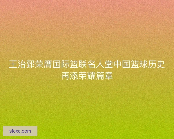 王治郅荣膺国际篮联名人堂中国篮球历史再添荣耀篇章