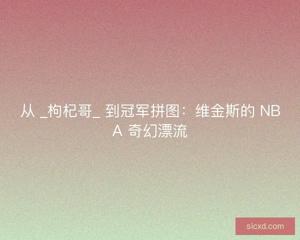 从 _枸杞哥_ 到冠军拼图：维金斯的 NBA 奇幻漂流